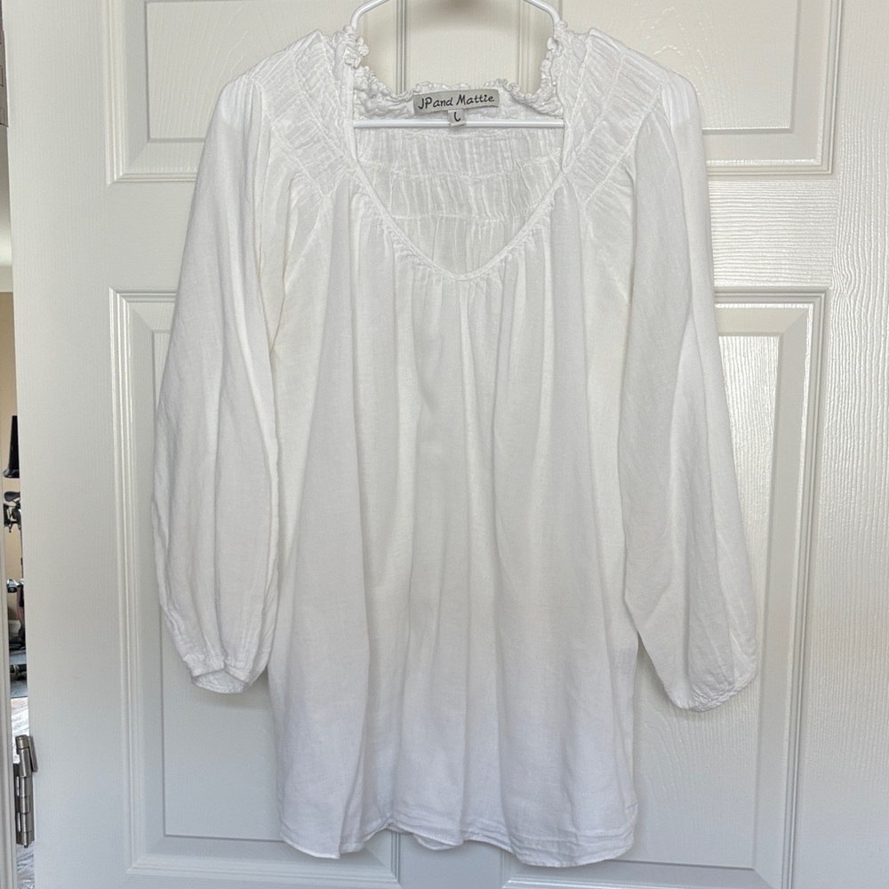 JP and Mattie Women's Peasant Top White - from Sundance Catalog